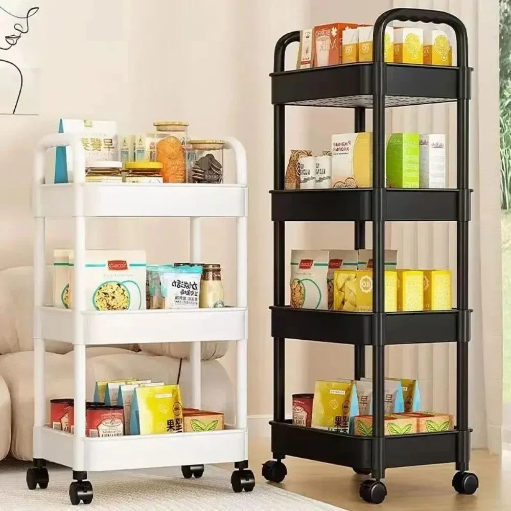 Compact Multi-Layer Storage Trolley Rack – Portable Storage Organizer for Kitchen, Bedroom, Bathroom & Baby Essentials - HypeCart