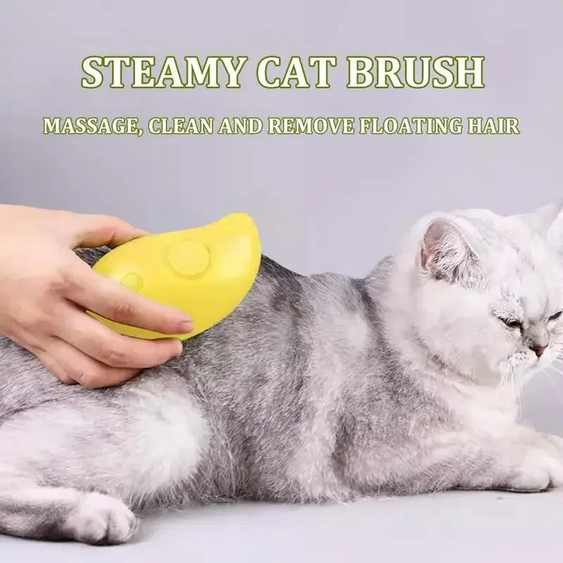 3-in-1 Pet Grooming Tool: Electric Steam Brush, Sprayer, & Massager for Cats & Dogs - HypeCart