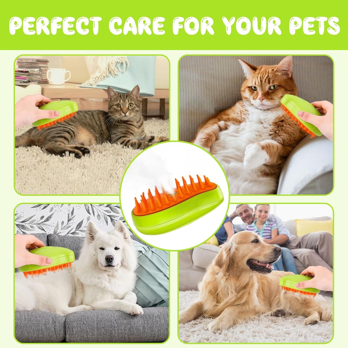 3-in-1 Pet Grooming Tool: Electric Steam Brush, Sprayer, & Massager for Cats & Dogs - HypeCart