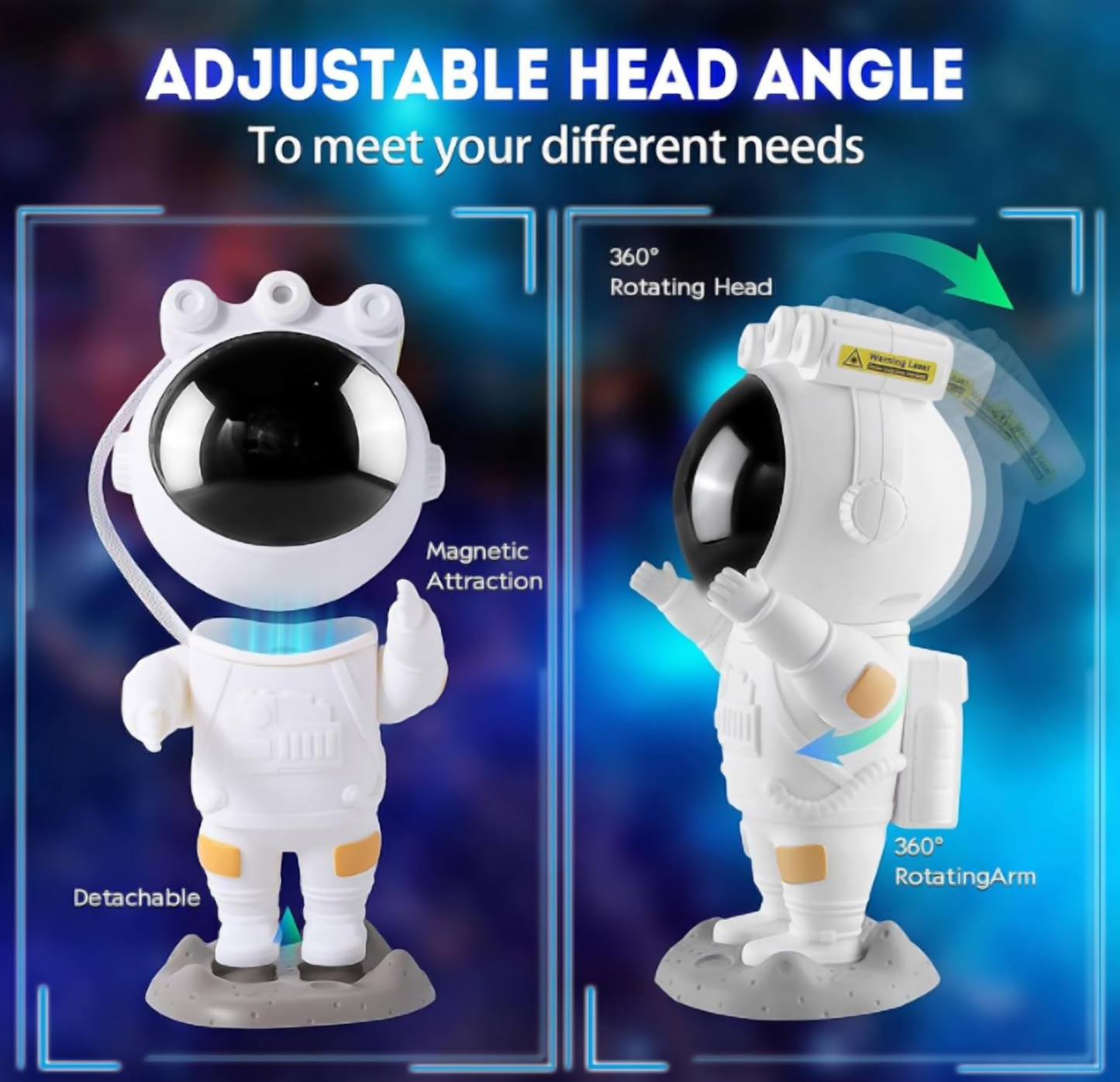Star Projector Galaxy Night Light - Astronaut Space Projector with Starry Nebula Effects | LED Lamp for Bedroom & Home Decor | Perfect Gift - HypeCart