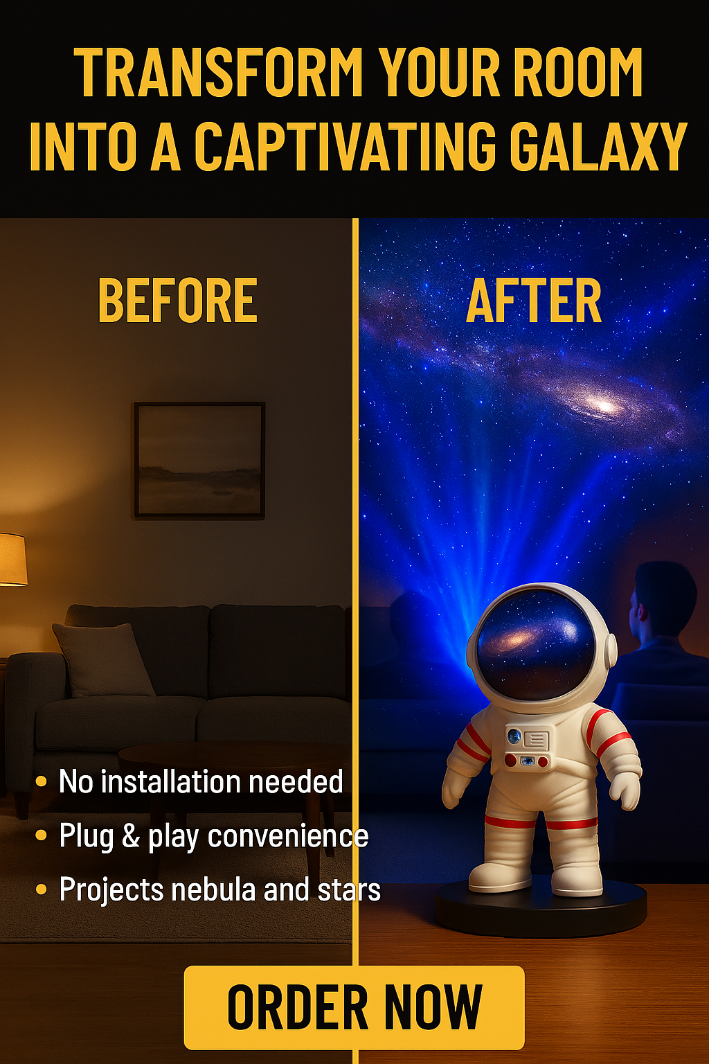 Trending Star Projector Galaxy Night Light - Astronaut Space Projector with Starry Nebula Effects | LED Lamp for Bedroom & Home Decor | Perfect Gift